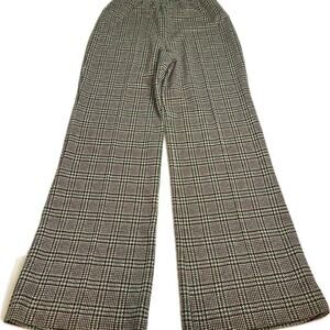 VTG Susan Thomas Women’s Pants M\L Houndstooth Plaid Brown Wide Leg Trousers